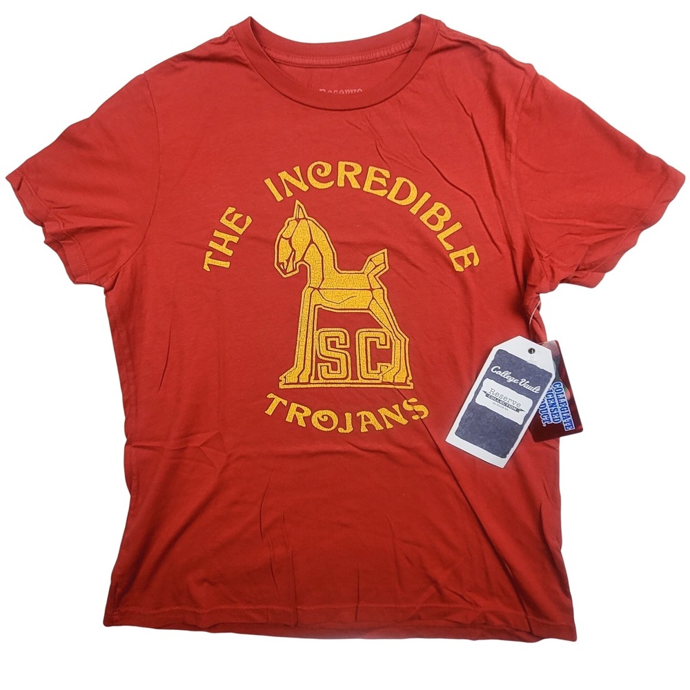 USC Trojans T Shirt Red Large Womens BLUE 84 Reserve Collection NCAA